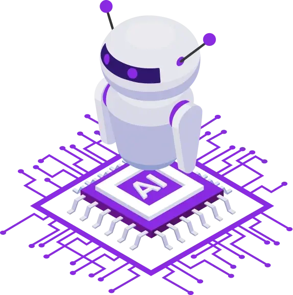 AI robot graphics designed by GoAPI